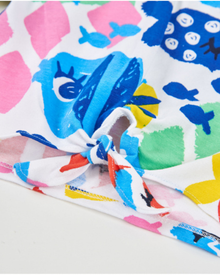 T-shirt in maglia da bambina con nodo frontale