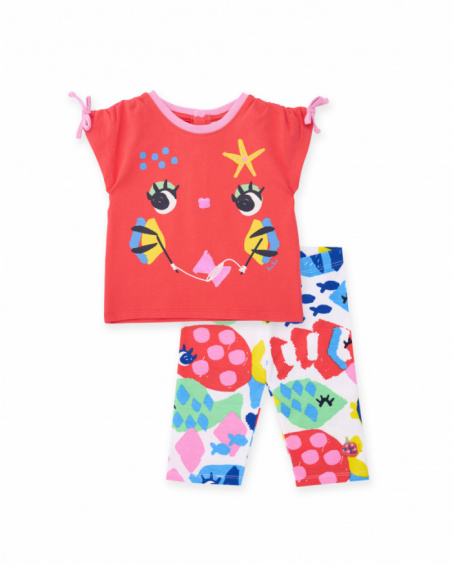 Completo da bambina in maglia con fiocchi sulle maniche