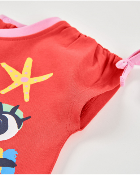 T-shirt in maglia da bambina con grande stampa frontale