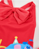 Costume da bagno da bambina in maglia con grande fiocco