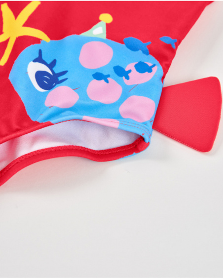 Costume da bagno da bambina in maglia con grande fiocco