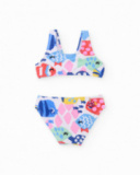 Bikini in maglia da bambina con dettaglio arricciato