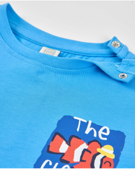 T-shirt in maglia da bambino con grafica di pesce pagliaccio