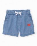 Bermuda bambino in tessuto e denim leggero