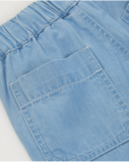 Bermuda bambino in tessuto e denim leggero