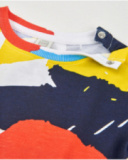 T-shirt bambino in maglia con stampa astratta