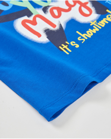 T-shirt bambino in maglia con scritta frontale