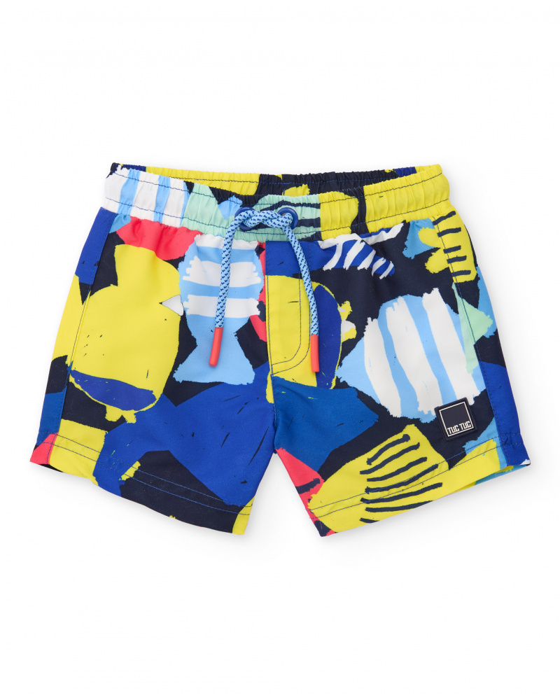 Costume da bagno bambino in tessuto piano con stile astratto