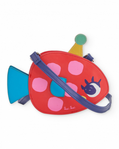Borsa bambina in tessuto piano con design a pesce