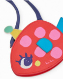 Borsa bambina in tessuto piano con design a pesce