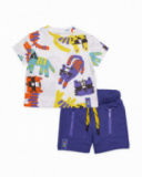 Completo bambino in maglia con stampa di animali