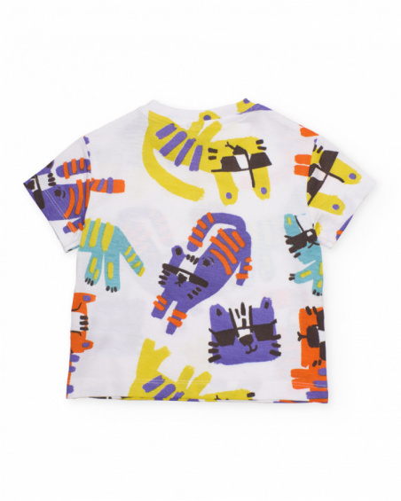 Completo bambino in maglia con stampa di animali