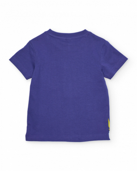T-shirt bambino in maglia con grande stampa frontale