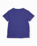 T-shirt bambino in maglia con grande stampa frontale