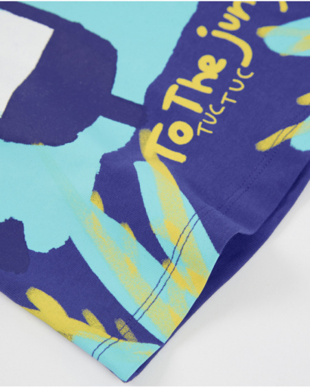 T-shirt bambino in maglia con grande stampa frontale