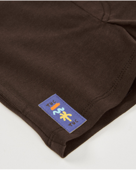 Bermuda bambino in maglia con cordoncino a contrasto