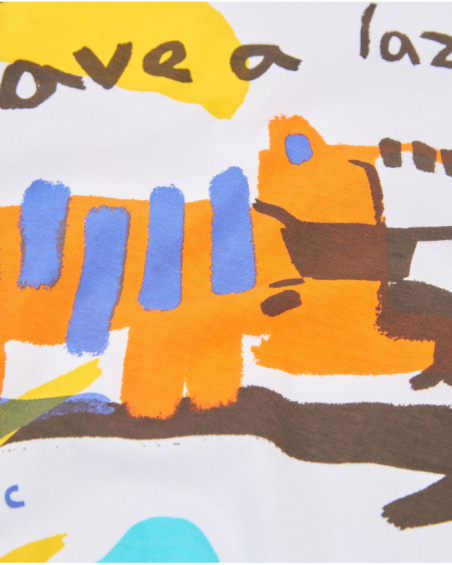 T-shirt bambino in maglia con stampa grande