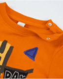 T-shirt bambino in maglia con stampa frontale di tigre