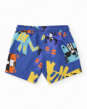 Costume da bagno da bambino in tessuto piano con motivo tigri