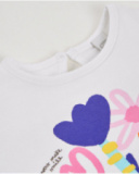 T-shirt da bambina in maglia con volant sulle maniche