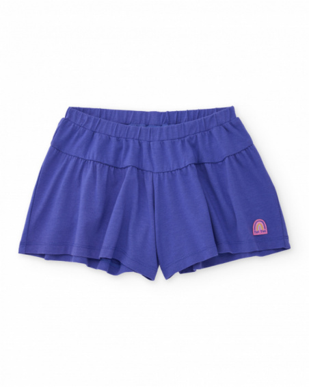 Short da bambina in maglia con design fluido