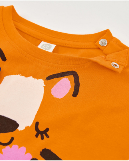 T-shirt da bambina in maglia con fondo elasticizzato