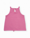 T-shirt da bambina in maglia con arcobaleno con paillettes