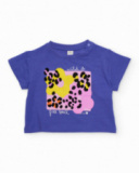 T-shirt da bambina in maglia con stampa frontale