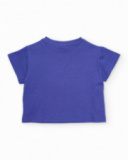 T-shirt da bambina in maglia con stampa frontale