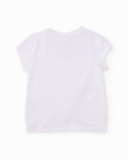 T-shirt da bambina in maglia con nodo decorativo