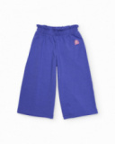 Pantaloni da bambina in maglia con vita elasticizzata arricciata