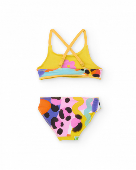 Bikini da bambina in maglia con motivo astratto
