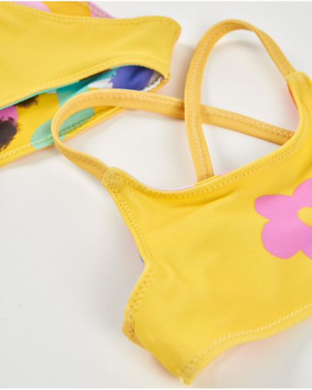 Bikini da bambina in maglia con motivo astratto