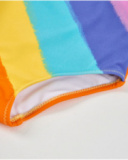 Costume da bagno da bambina in maglia con design asimmetrico