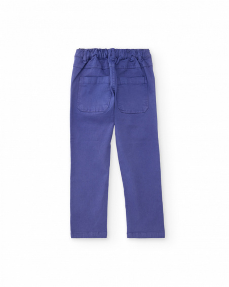Pantaloni da bambino in tessuto piano con vita regolabile