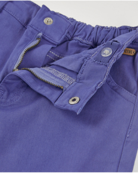 Pantaloni da bambino in tessuto piano con vita regolabile