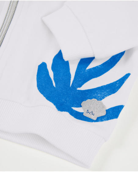 Felpa da bambina in maglia con stampa marina