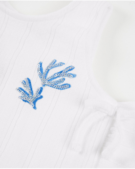 Top da bambina in maglia con paillettes decorative