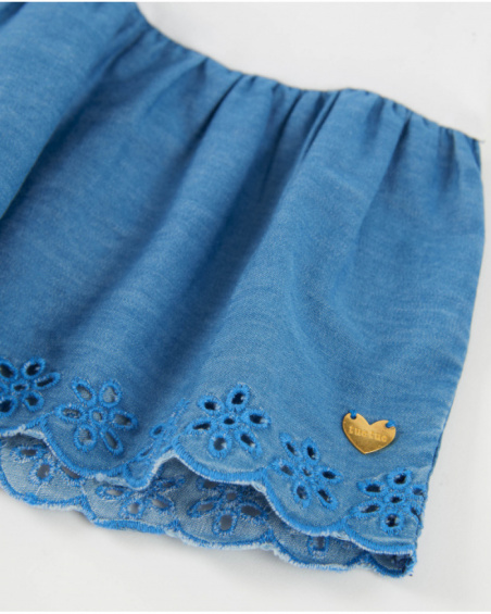 Vestito da bambina in maglia con motivo marino e paillettes