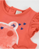 T-shirt da bambina in maglia con volant sulle maniche