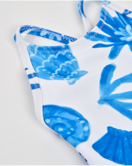 Costume da bagno da bambina in maglia con spalline sottili