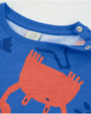 T-shirt da bambino in maglia con stampa marina all over