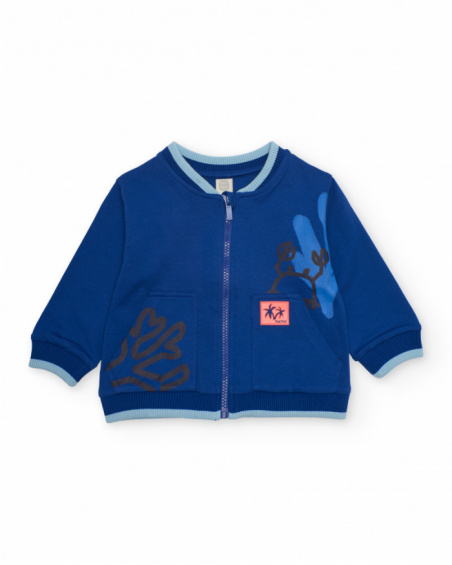 Felpa da bambino in maglia con chiusura a zip