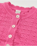 Giacca da bambina in tricot con traforo decorativo