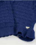 Giacca da bambina in tricot con lavorazione traforata