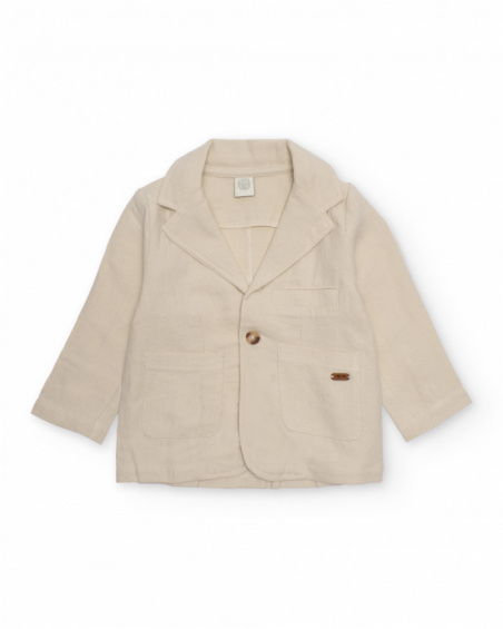 Giacca blazer da bambino in tessuto liscio con revers classici