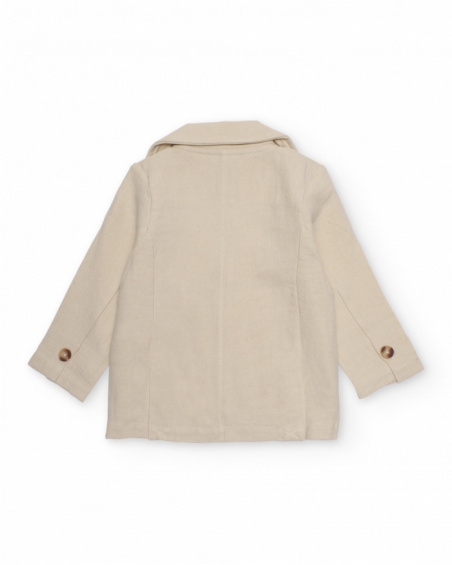 Giacca blazer da bambino in tessuto liscio con revers classici