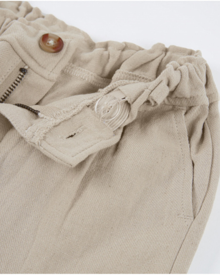 Pantaloni da bambino in tessuto liscio con vita elastica