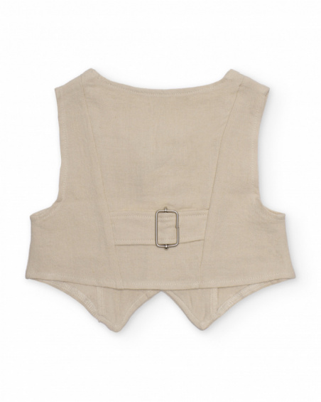 Gilet da bambino in tessuto liscio con chiusura a bottoni