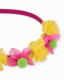 Cerchietto da bambina in tessuto liscio con decorazioni floreali
